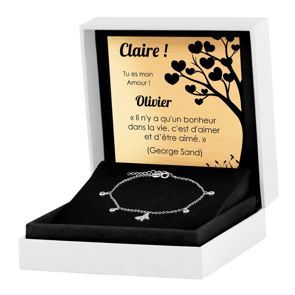 Murrano Solid Silver Gravure Bracelet for a Girlfriend