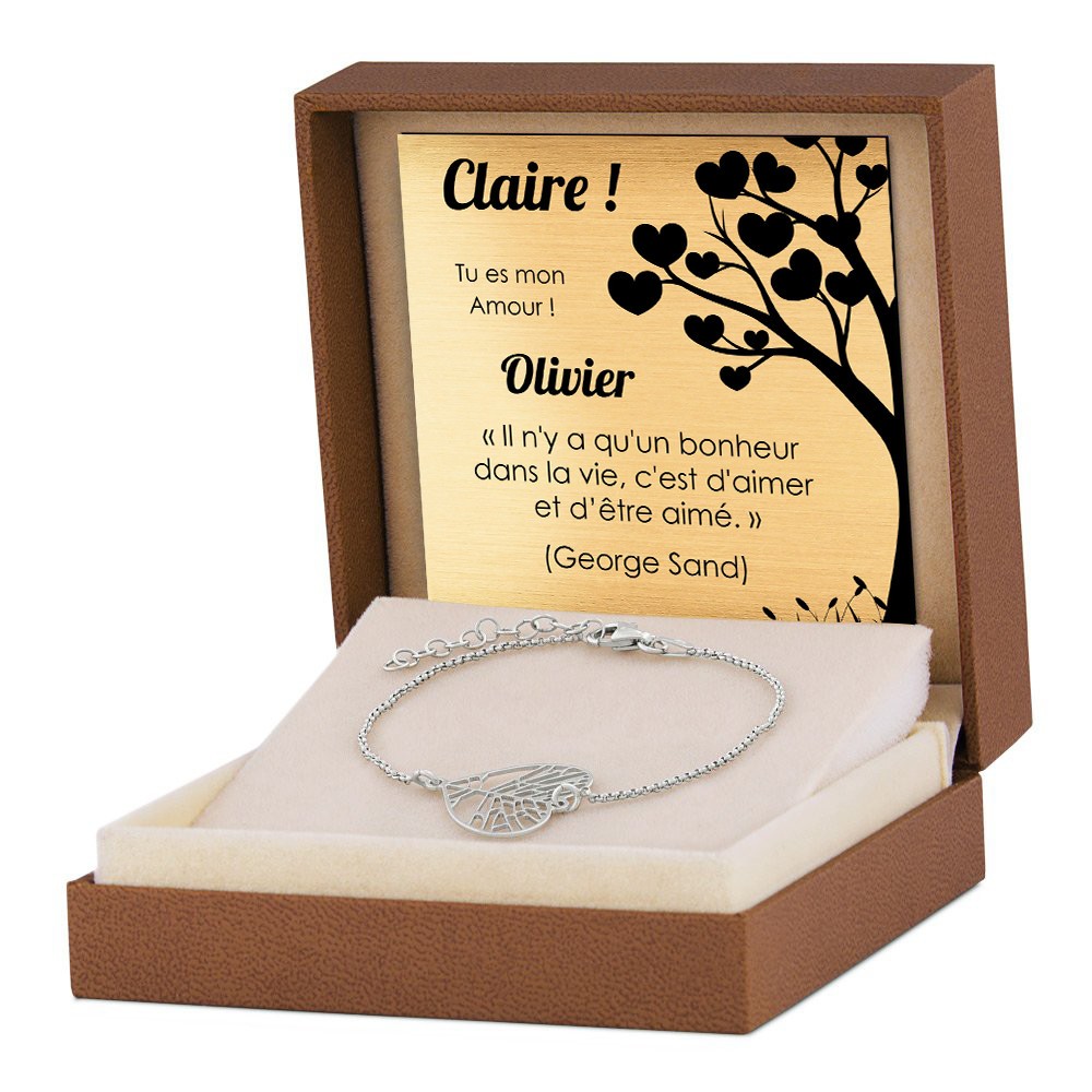 Bracelete de plata de ley personalizado Murrano para una novia