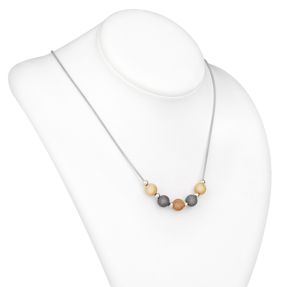 Collar de plata de ley 925 Murrano con grabado para mujer