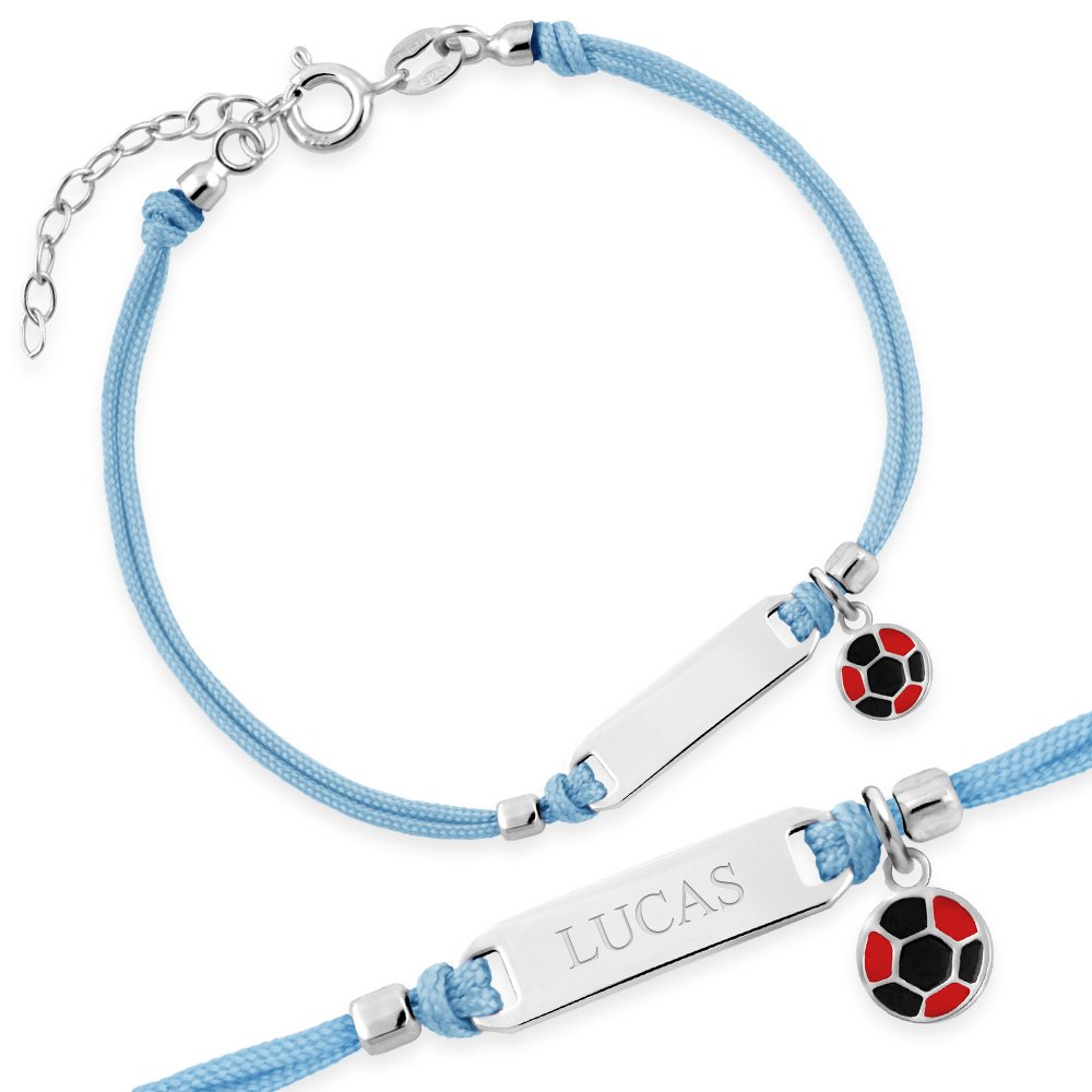 Pulseras de plata 925 Murrano con grabado para nietos