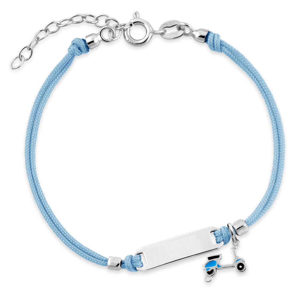 Pulserá de cuerda de plata 925 milímetros Murrano con grabado para sobrino