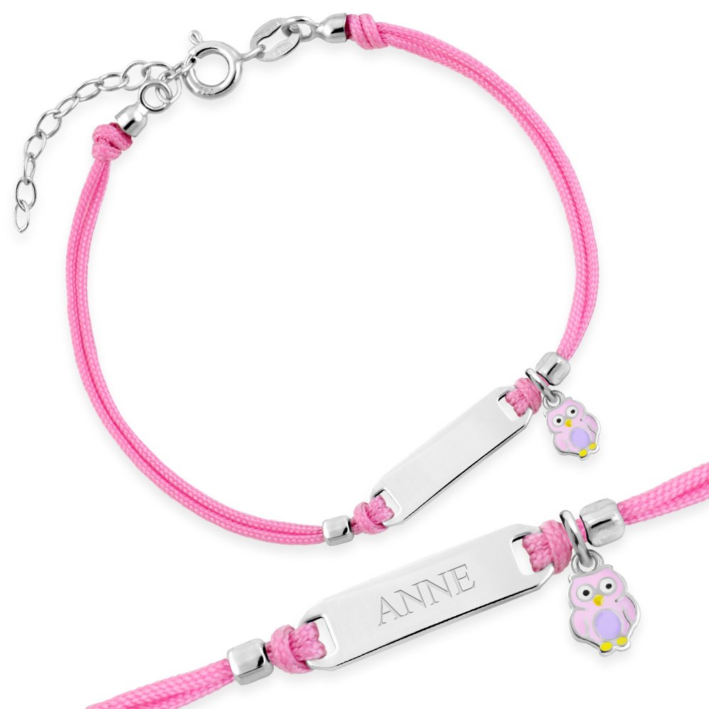 Pulseras de plata maciça personalizadas Murrano para nieta