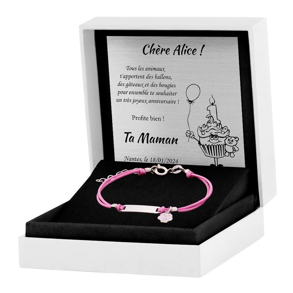 Pulseras de plata maciça personalizadas Murrano para nieta