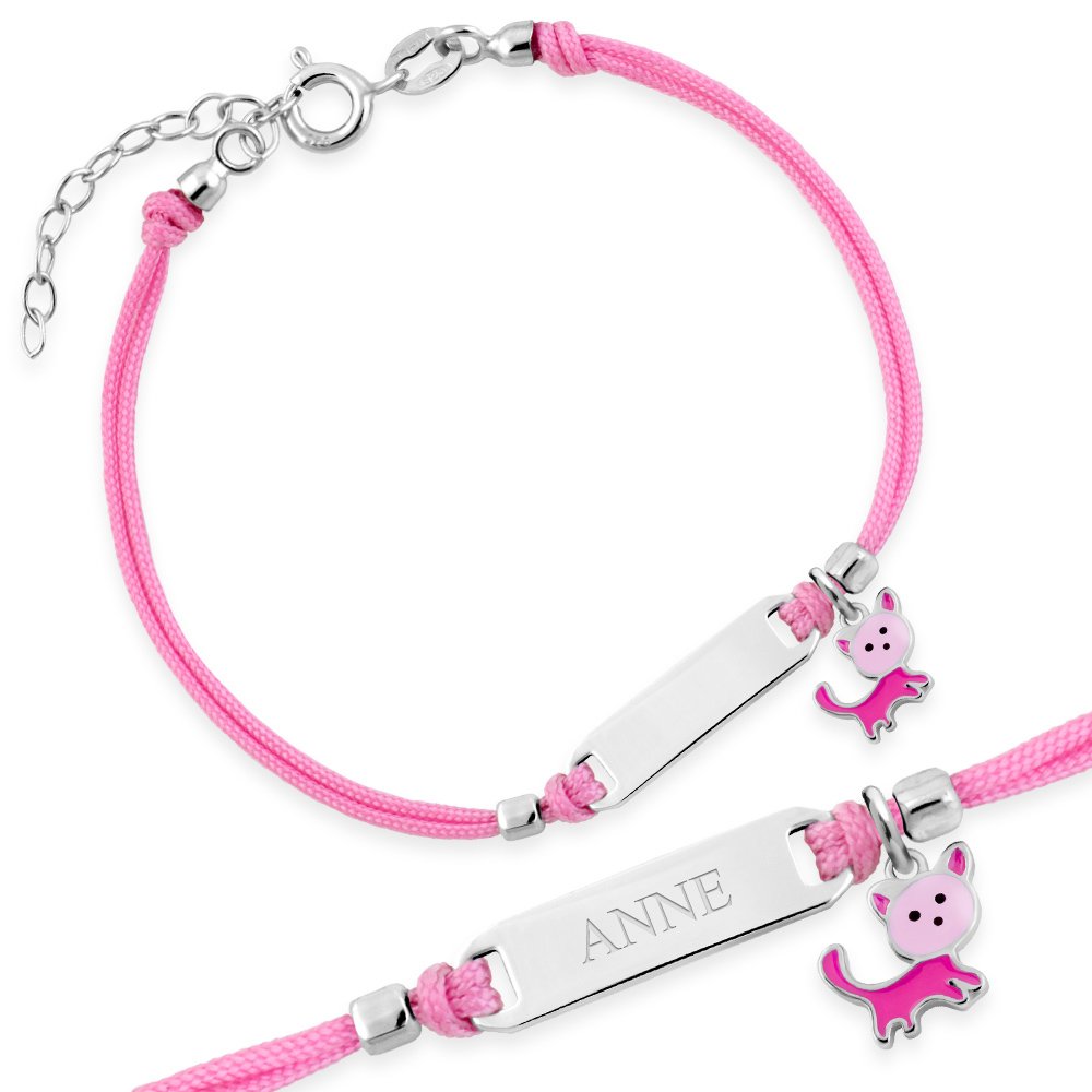 Brazalete de cordón de plata 925 (milimétricos) personalizado Murrano para niño