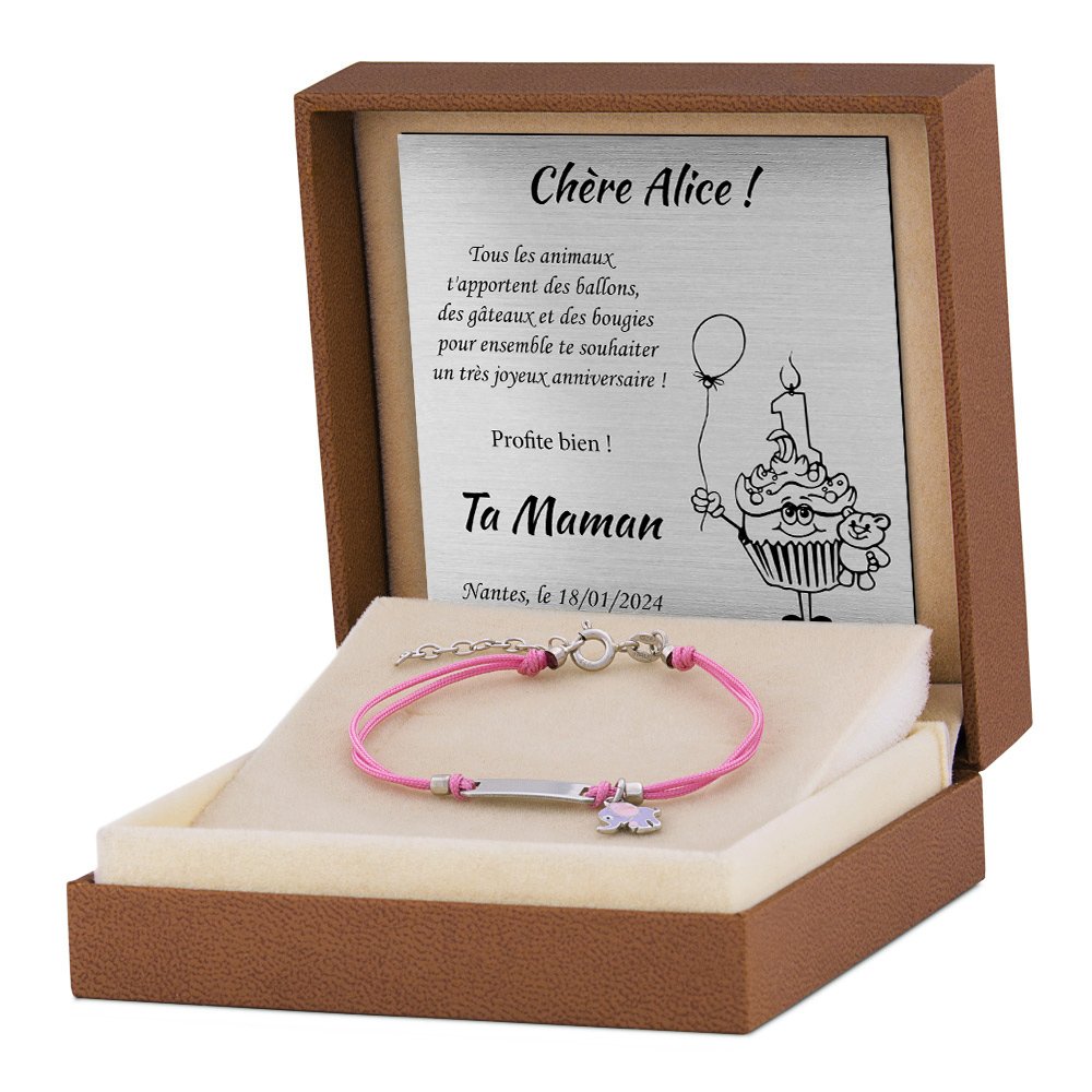 Pulseras de plata esteril Murrano para bebé con grabado