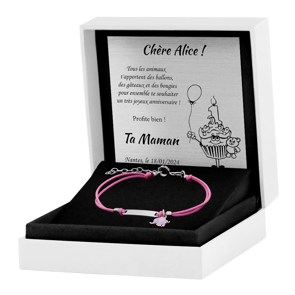 Pulseras de plata esteril Murrano para bebé con grabado