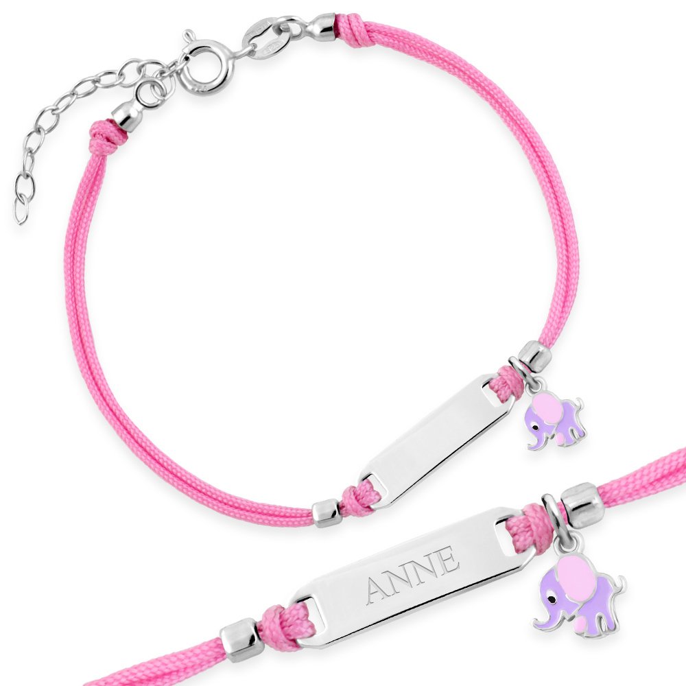 Pulseras de plata esteril Murrano para bebé con grabado
