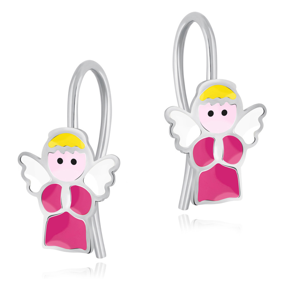 Pendientes de ángeles de plata esterlina 925 (milliésimas) para ahijada de Murrano
