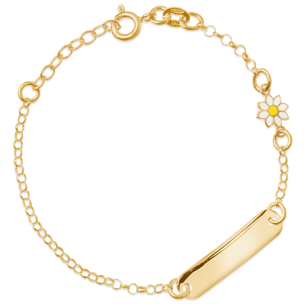 Bracelete de plata esterlina 925 con oro laminado y grabado personalizado para sobrina