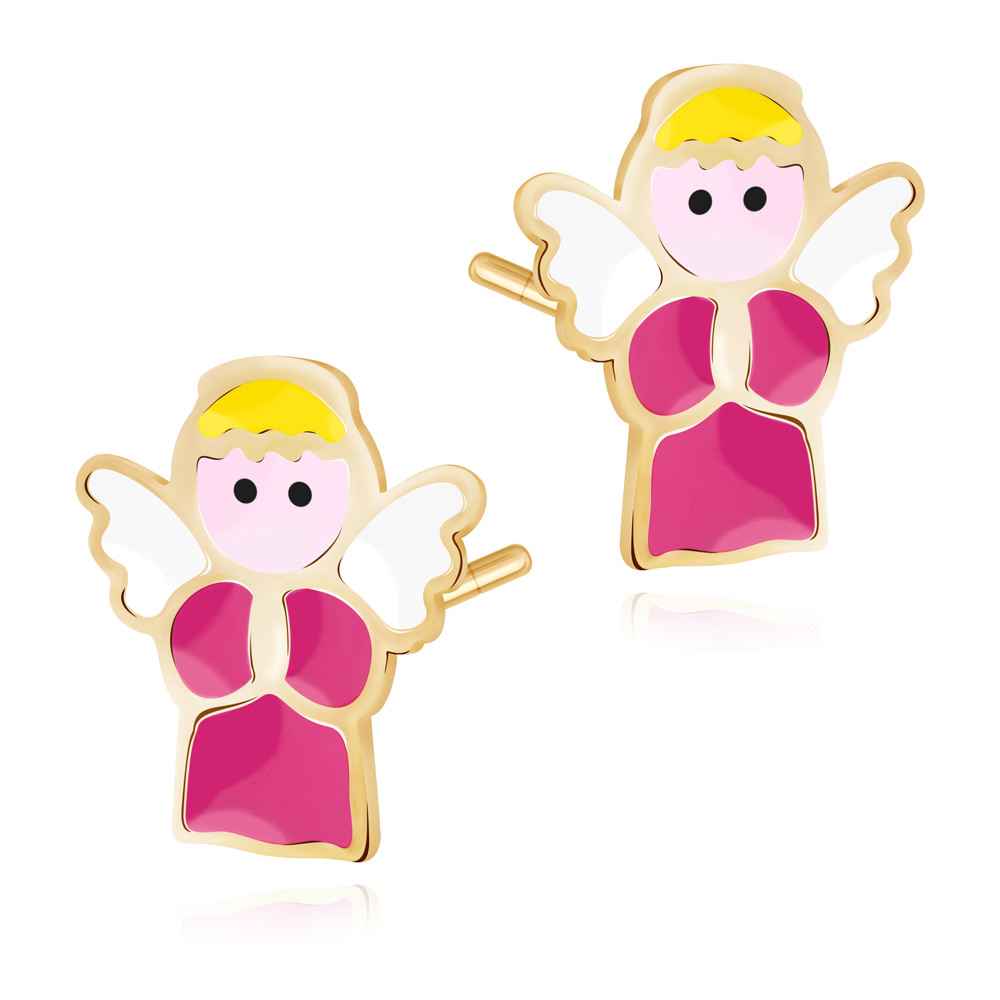 Aretes de plata sólida 925 (milimétricos) chapados en oro Murrano para ahijada