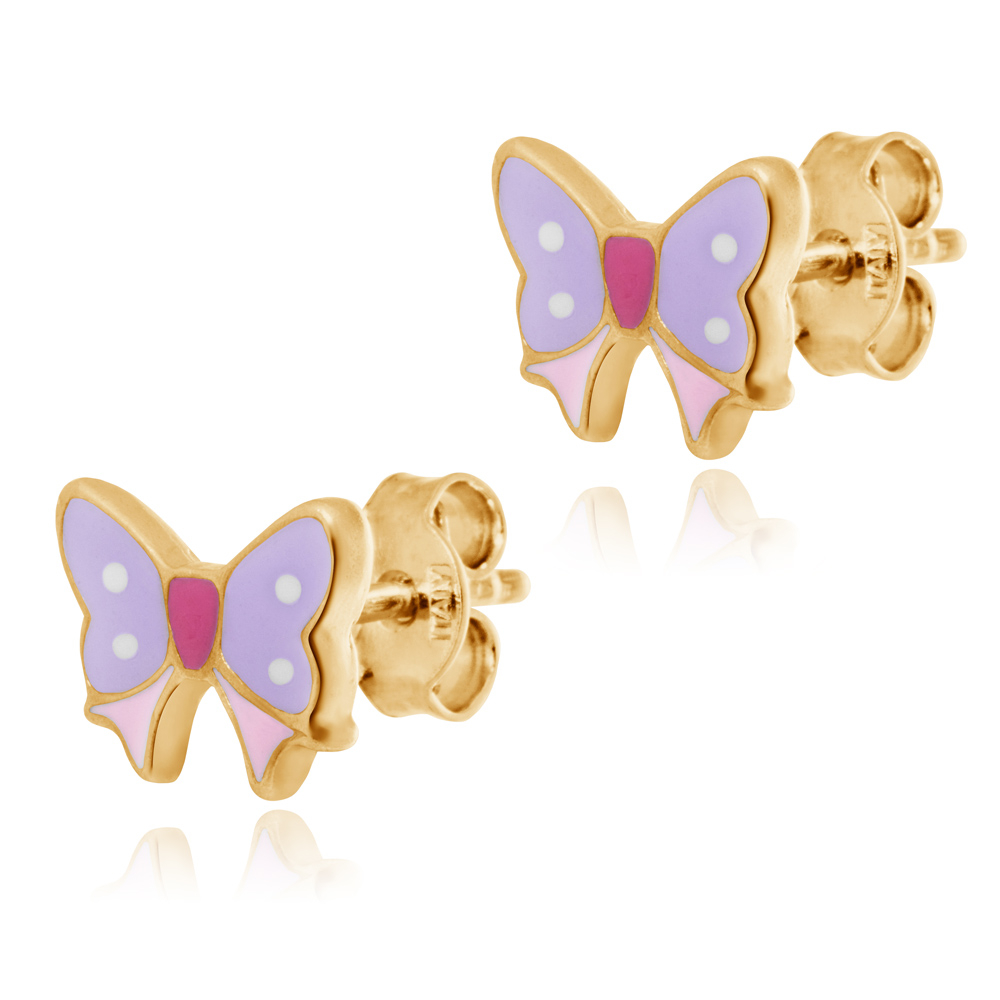 Aretes de plata de ley 925 (milésimas) con baño de oro para ahijada