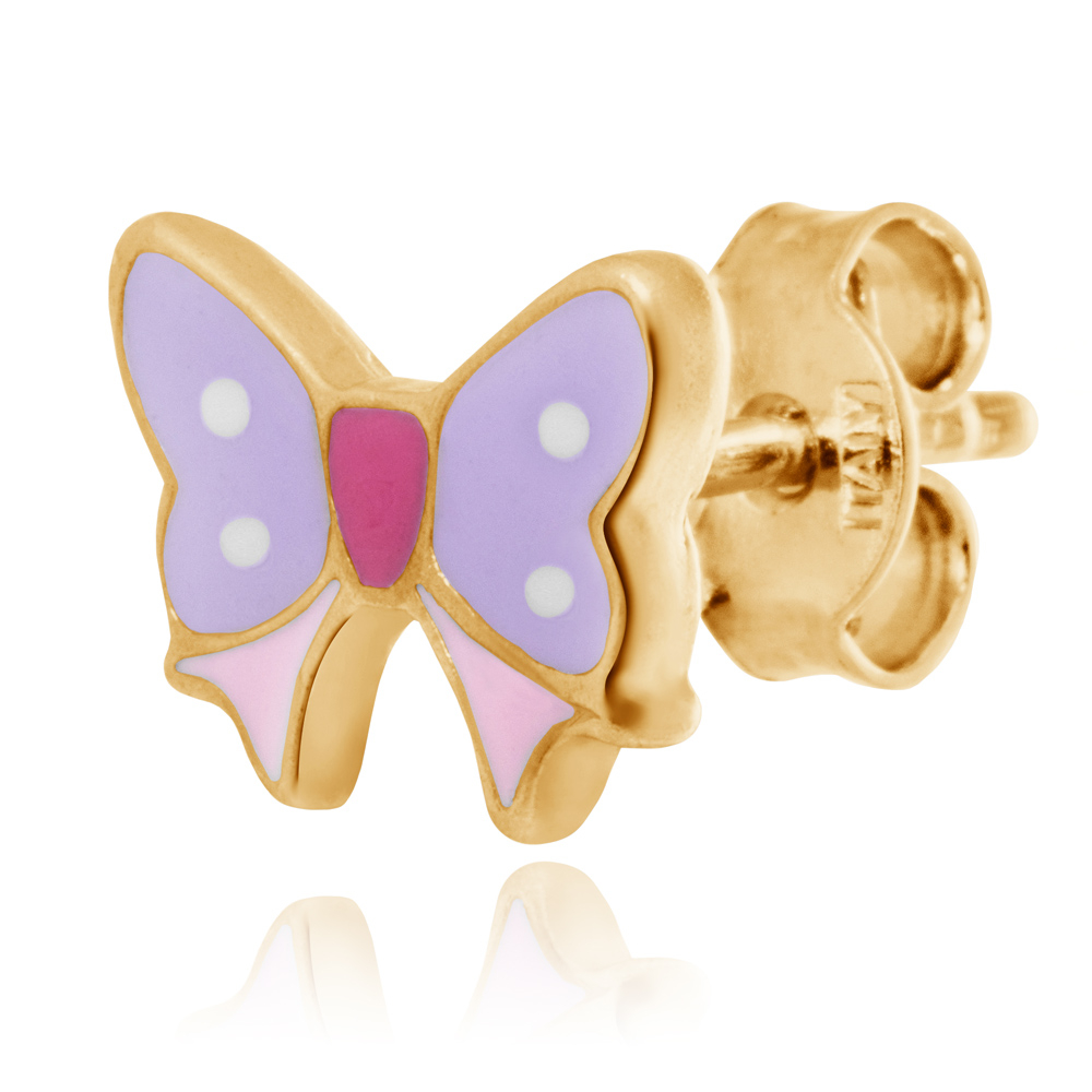 Aretes de plata de ley 925 (milésimas) con baño de oro para ahijada