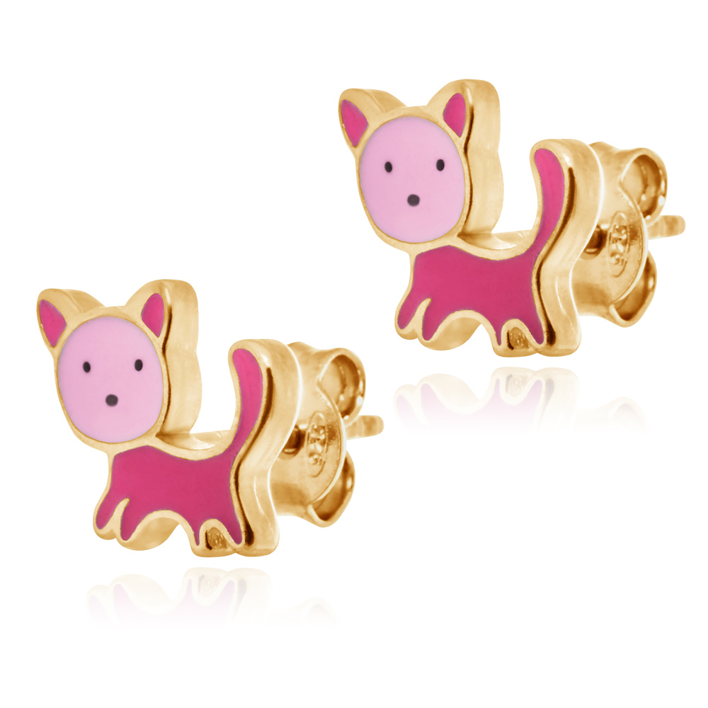 Aretes de plata esterlina 925 (milésimas) laminados en oro para sobrina