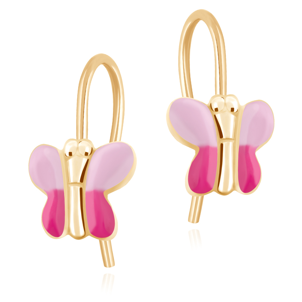 Aretes de plata esterlina 925 (miliemas) con chapado en oro para nina - Murrano