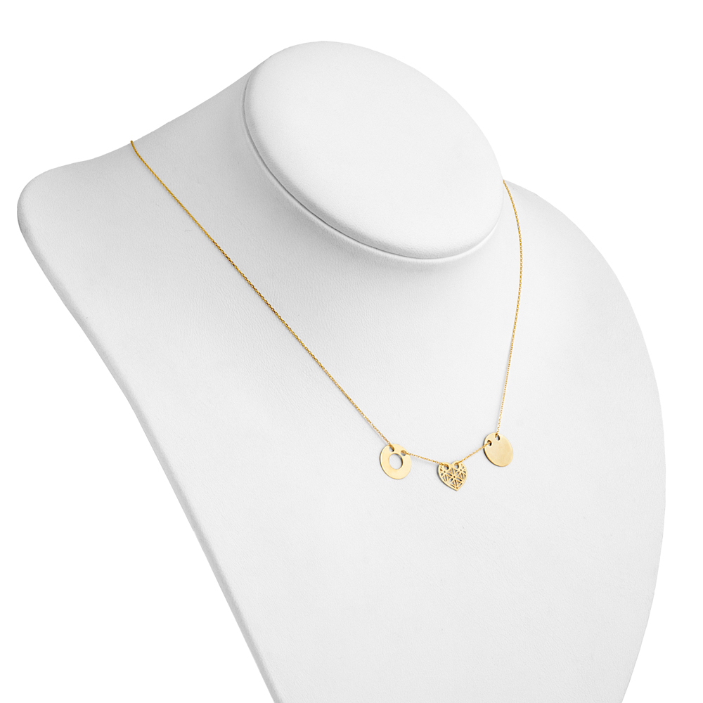 Collar de plata de ley 925 (milésimas) dorado con grabado para mujer Murrano