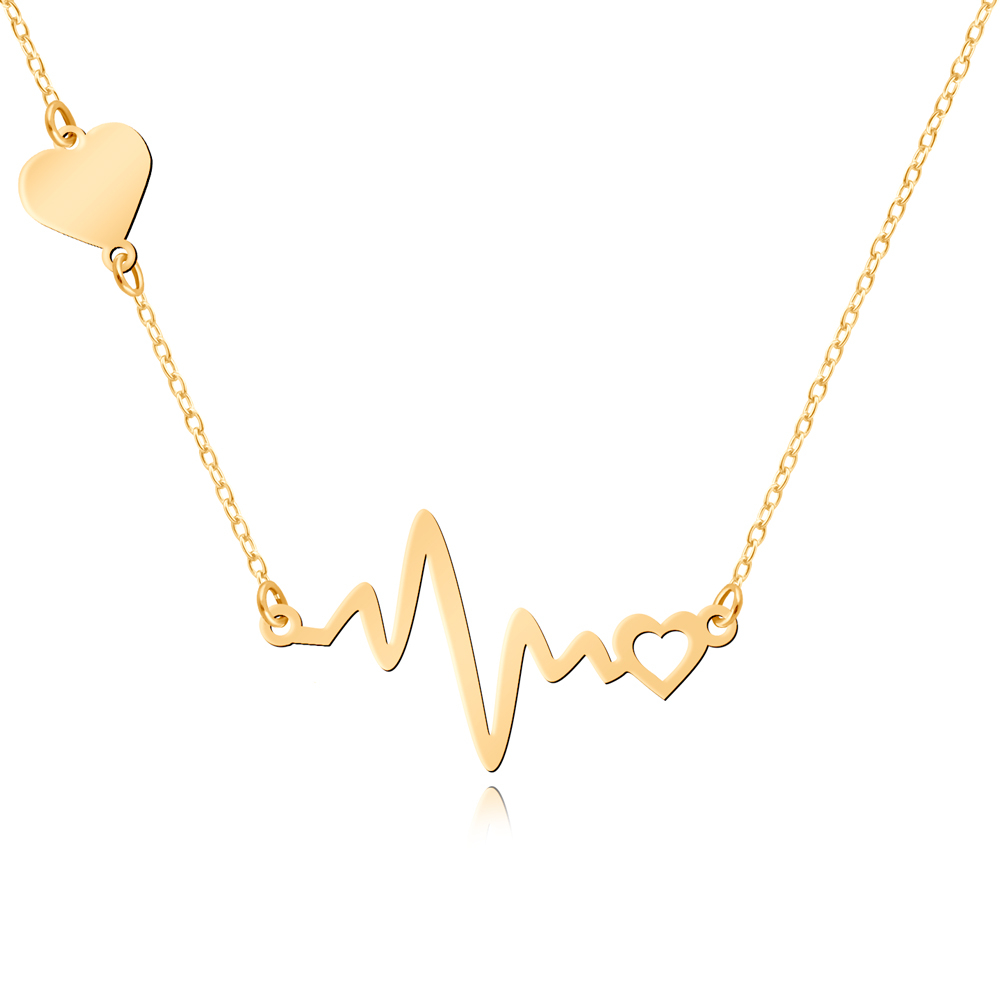 Collar de Corazón de Plata Esterlina 925 (milésimas) Dorado Murrano con Estuche Personalizado