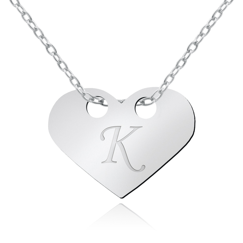Collar de plata de ley Murrano con grabado para una amiga