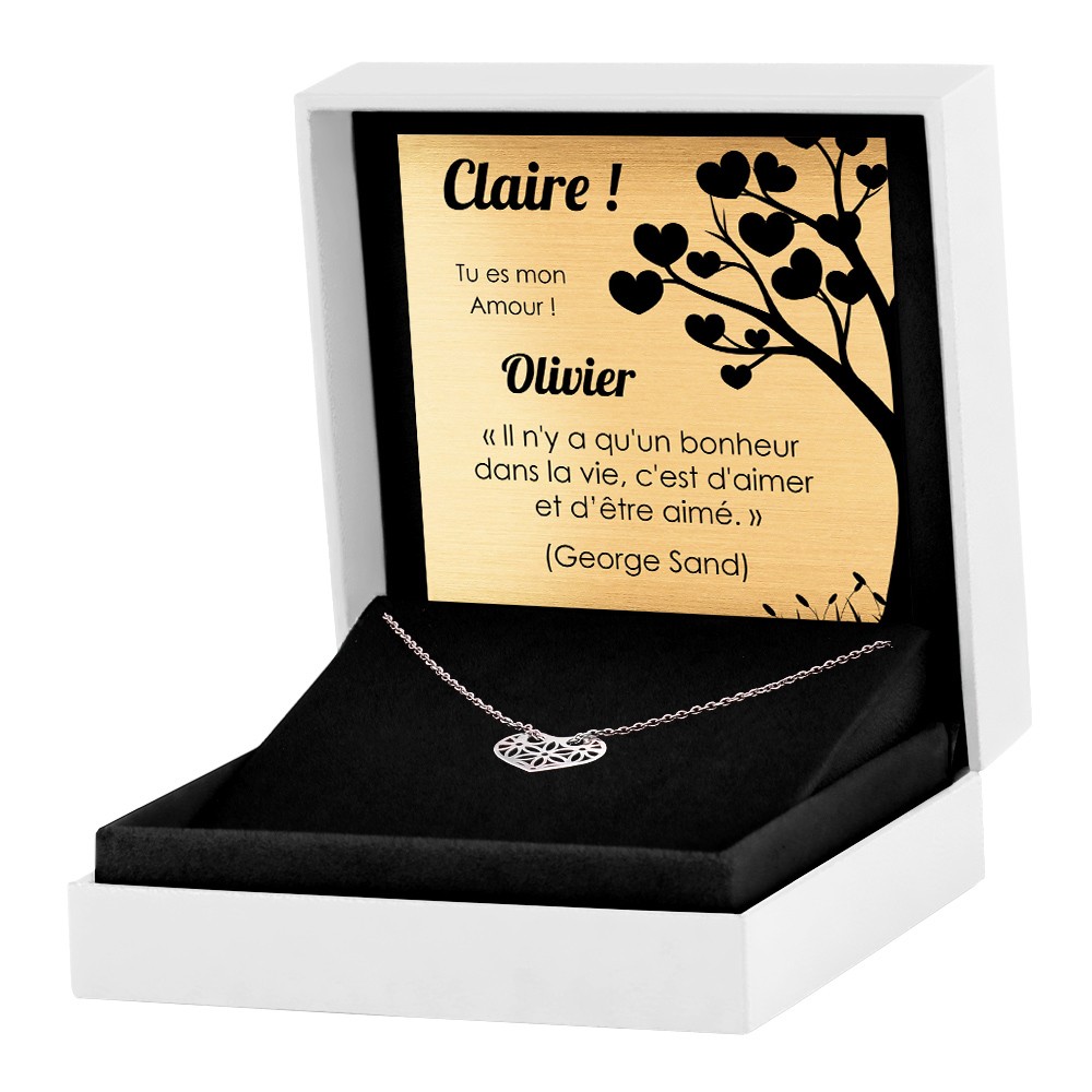Collar de plata esterlina 925 con grabado para una amiga