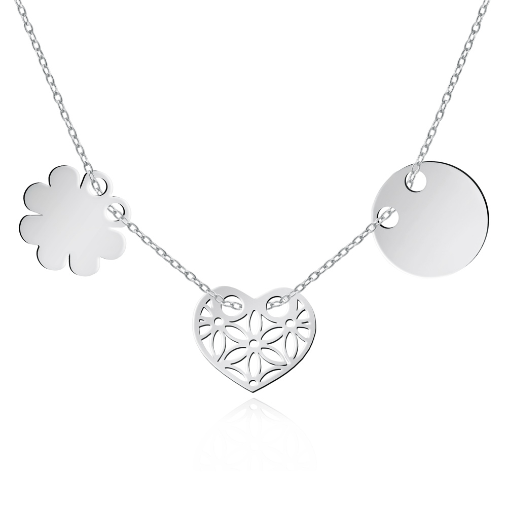 Collar de plata esterlina Murrano con grabado para mujer