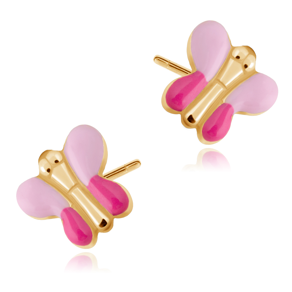 Aretes de oro de 8 quilates Murrano para niña