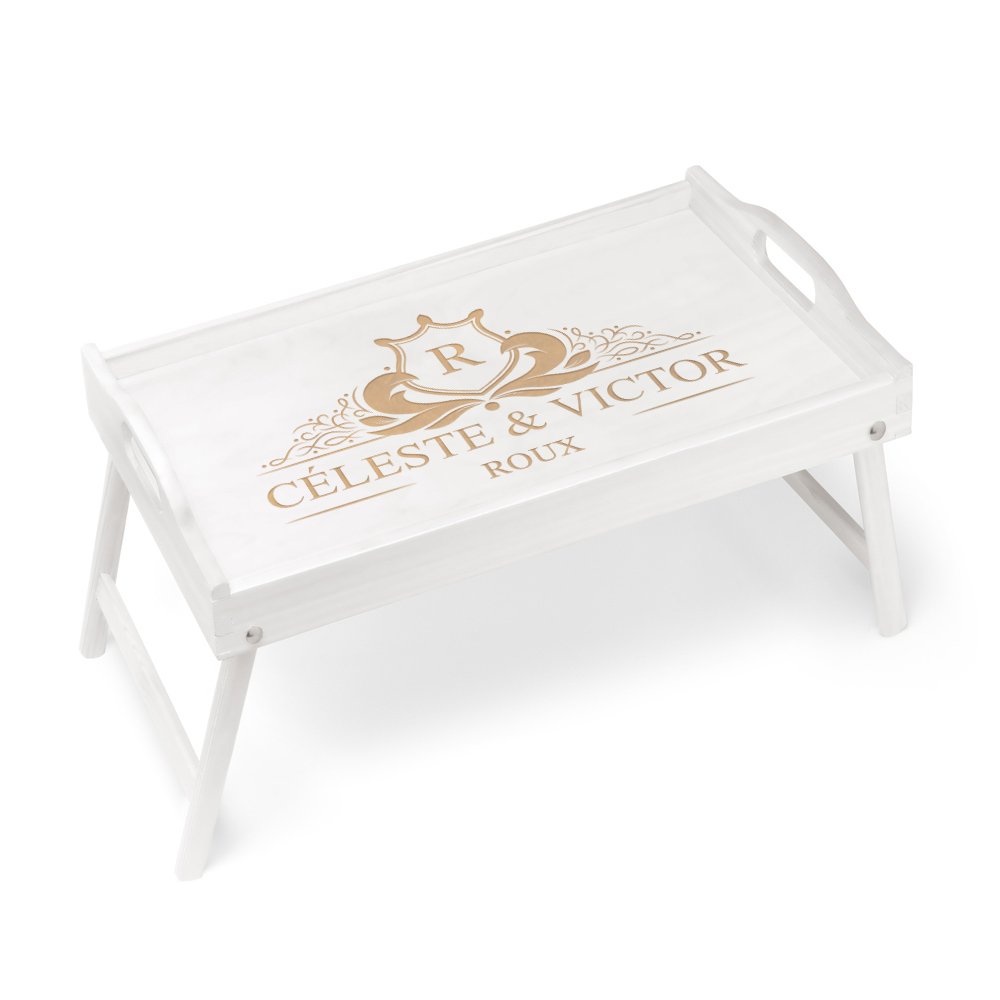 Bandeja de cama plegable personalizada para ella y él boda