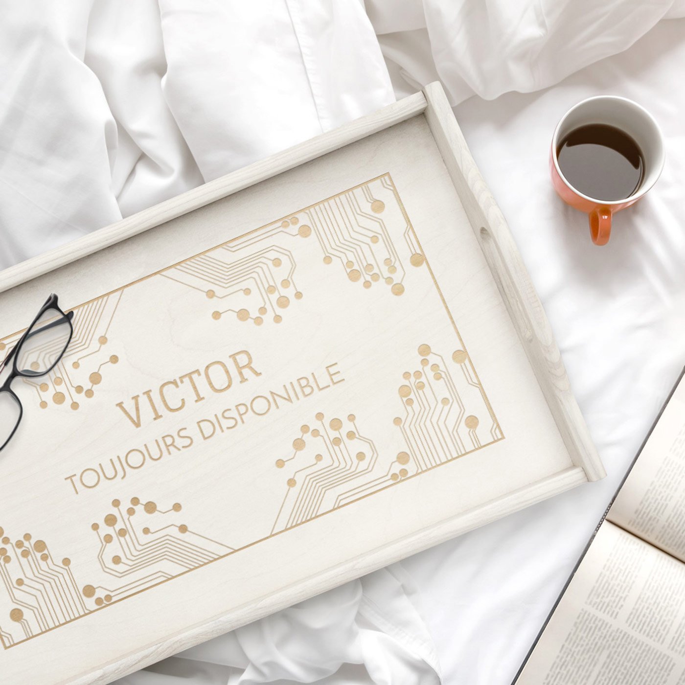 Bandera de cama plegable de madera personalizada para el cumpleaños de un colega
