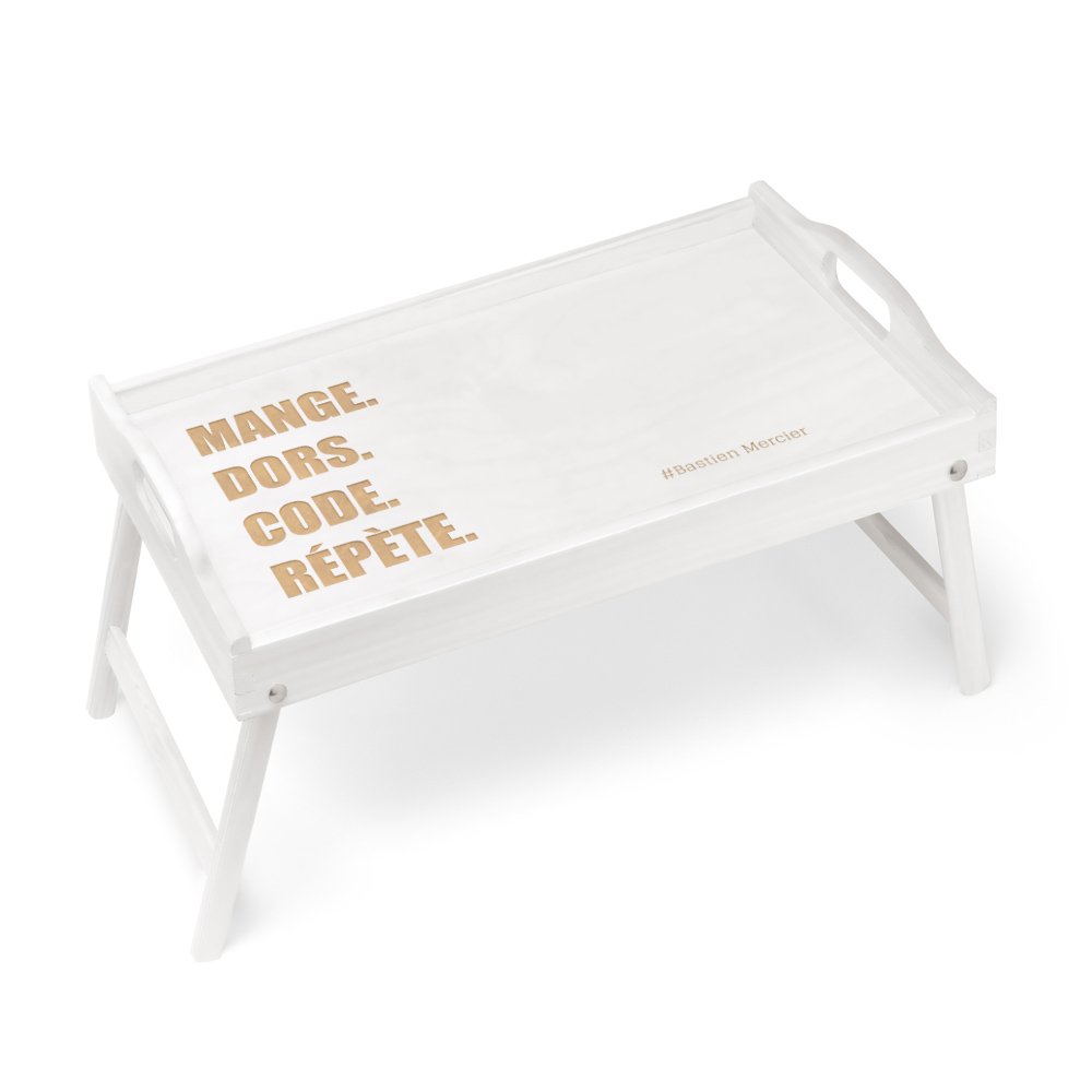 Bandeja de cama plegable Murrano con grabado personalizado