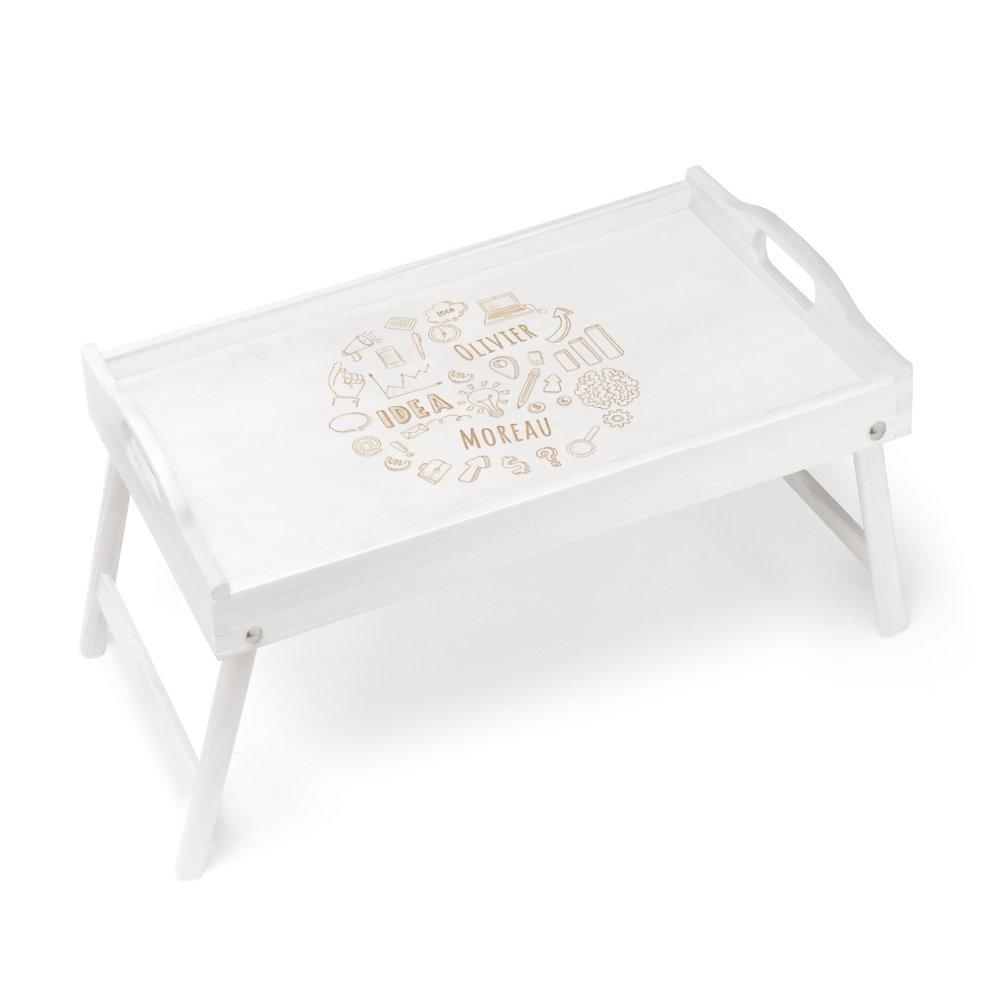 Bandeja de cama plegable personalizada de madera Murrano para profesores