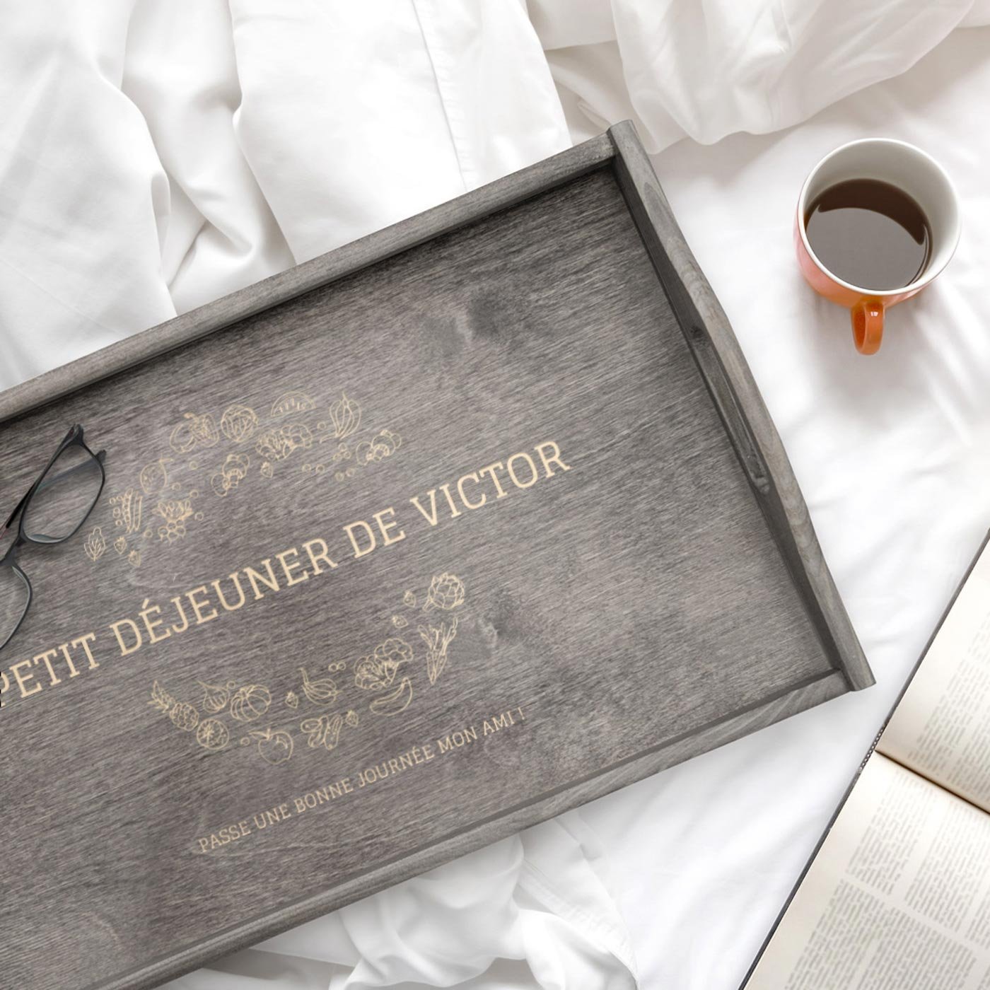 Bandeja de cama plegable personalizada para un amigo (para el Día de San Valentín)