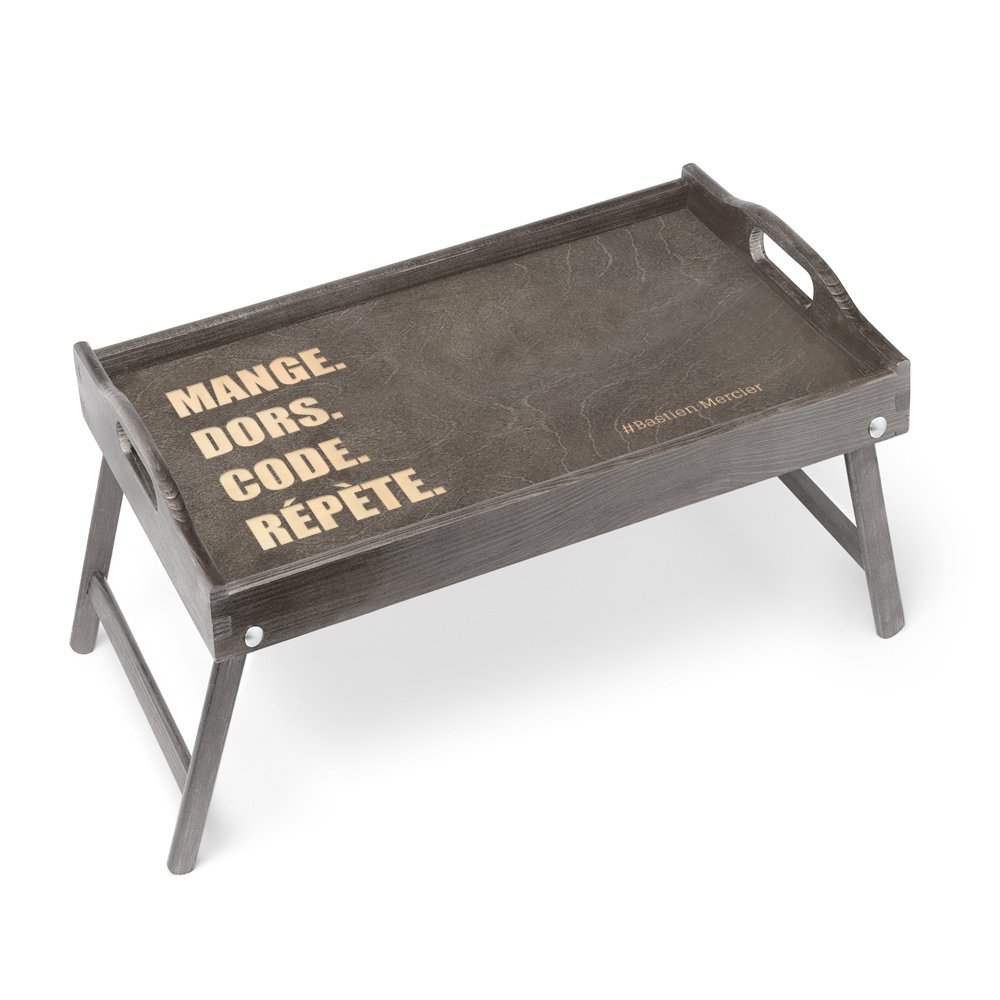 Bandeja para la cama plegable Murrano con grabado personalizado para el cumpleaños de un amigo
