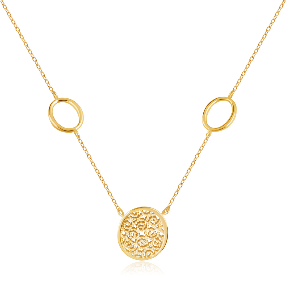 Collar de oro de 8 quilates Murrano con grabado para la abuela