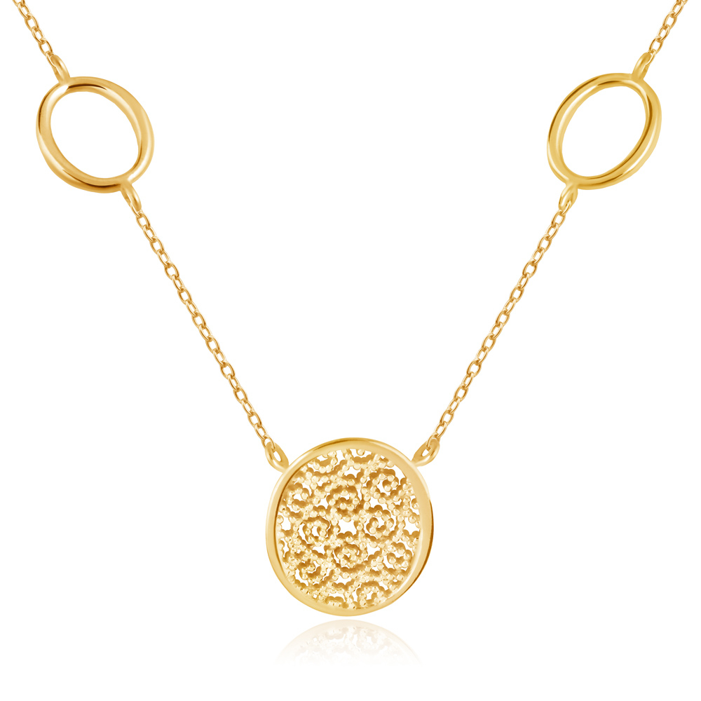 Collar de oro de 8 quilates Murrano con grabado para la abuela
