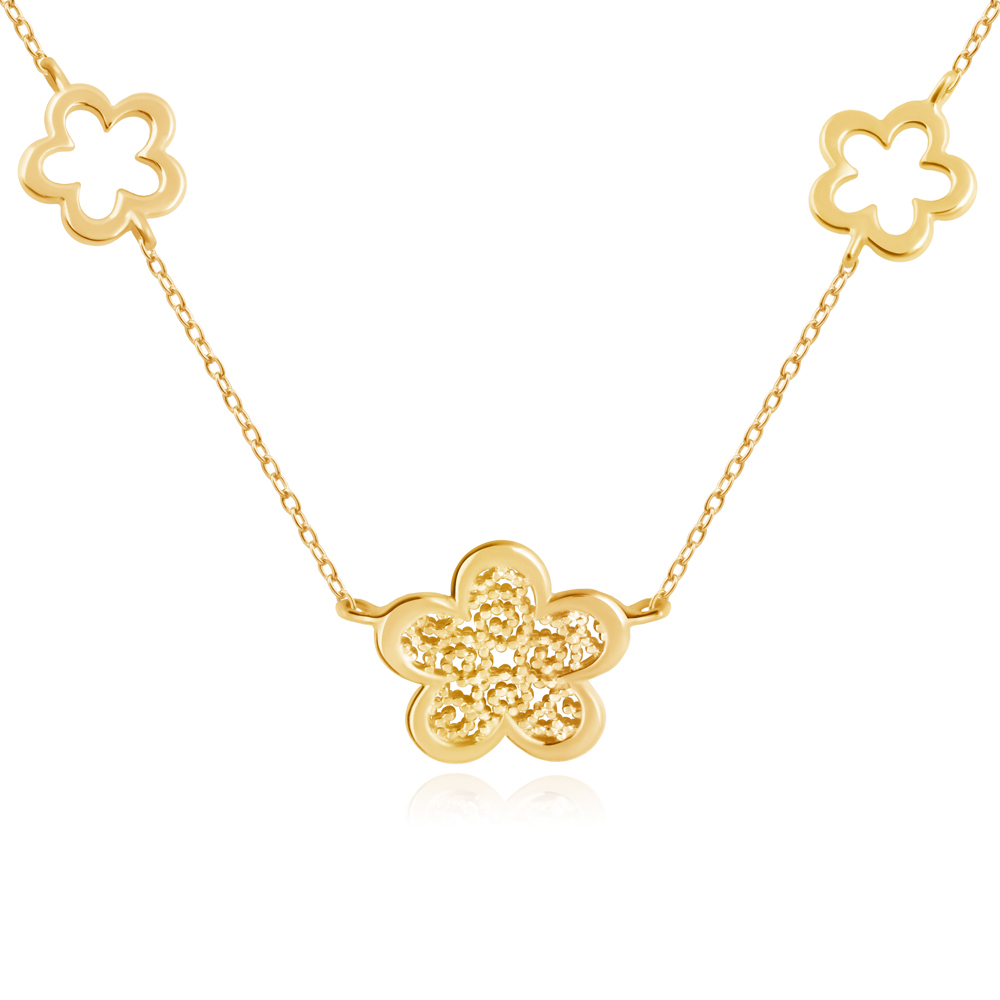 Collar de oro de 8 quilates Murrano con grabado para mujer
