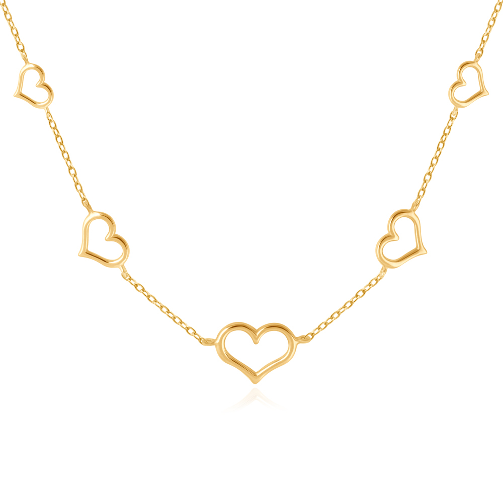 Collar de oro de 8 quilates Murrano con grabado de corazón