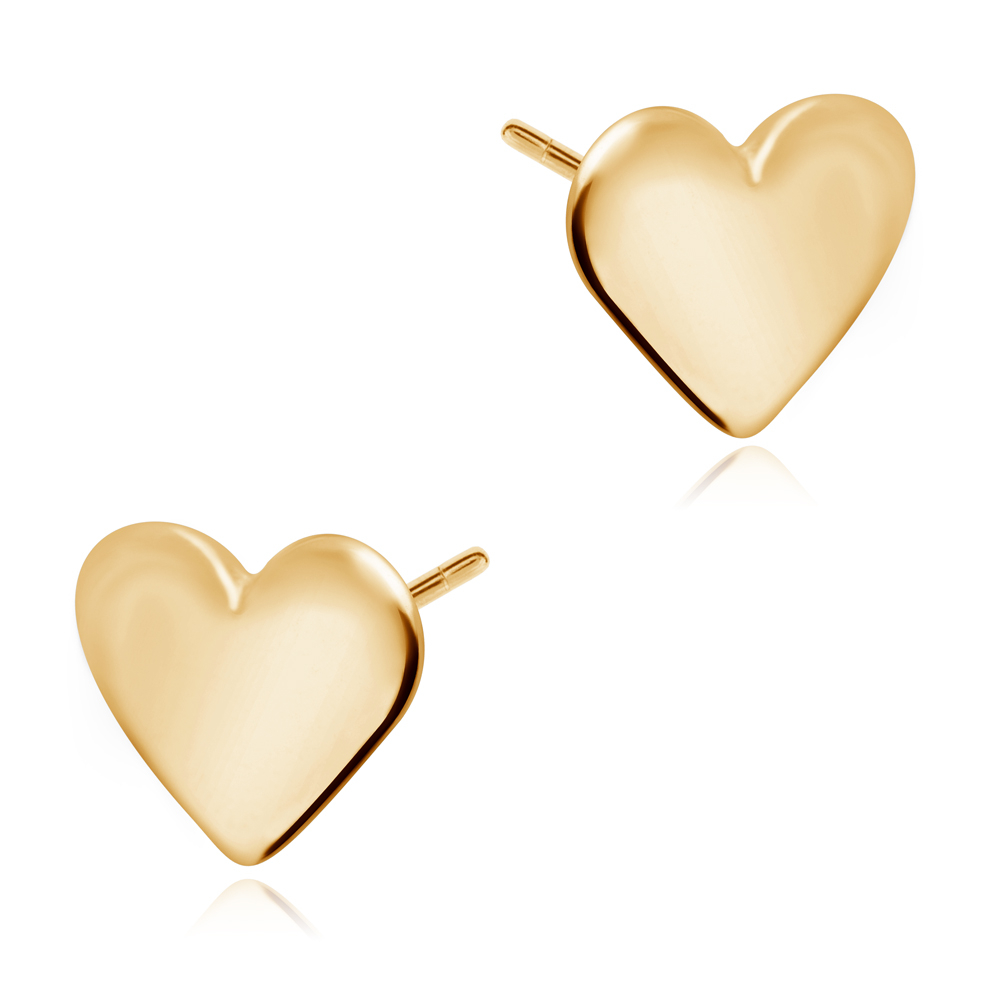Aretes de oro de 8 quilates en forma de corazón para niña - Murrano