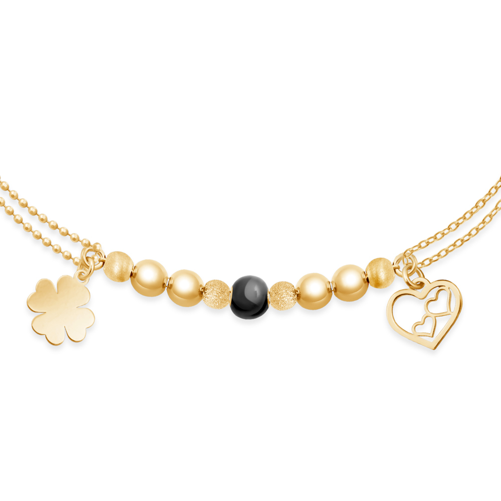 Pulseras de plata de ley con plating de oro Murrano para mamá