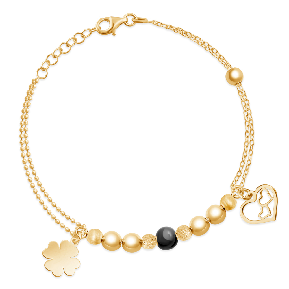 Pulseras de plata de ley con plating de oro Murrano para mamá