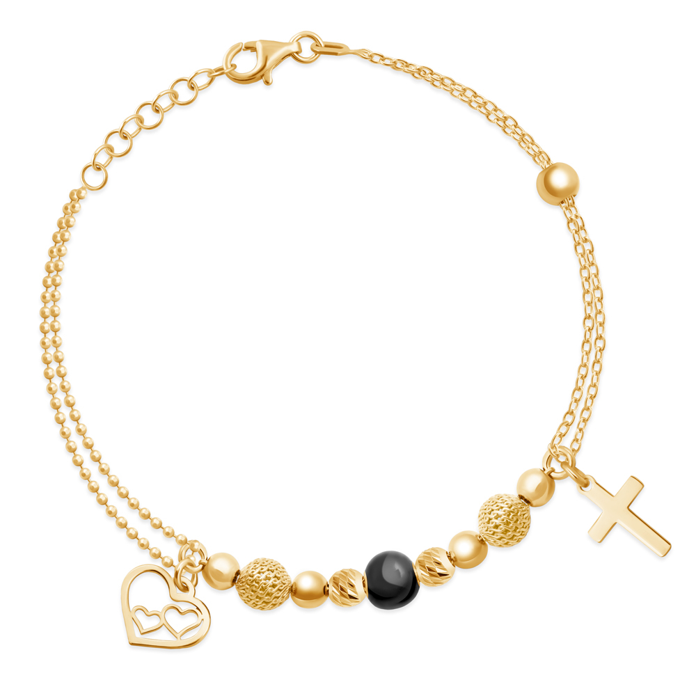 Pulseras de plata esterlina con oro laminado Murrano con grabado para una novia