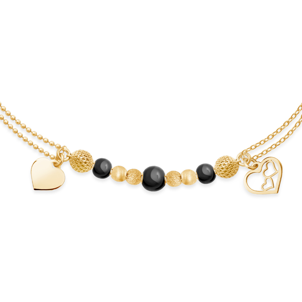 Braccial de mujer de plata esterlina con oro laminado Murrano con grabado
