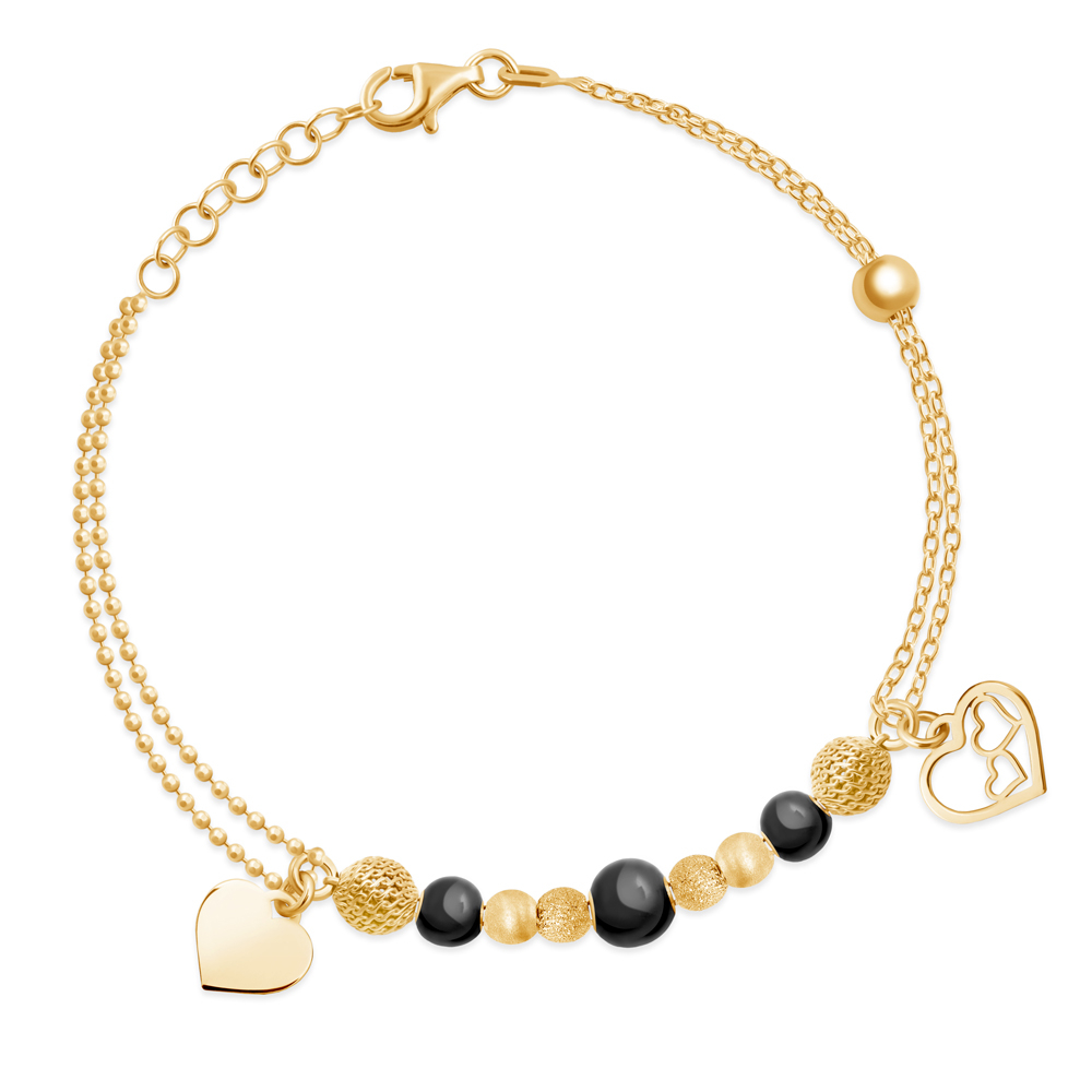 Braccial de mujer de plata esterlina con oro laminado Murrano con grabado