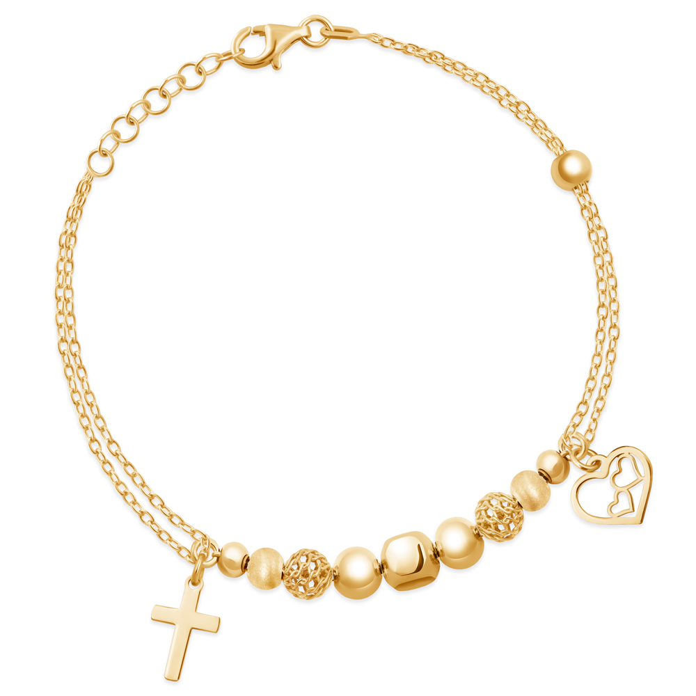 Pulseras de plata de ley con oro laminado Murrano con grabado para abuela