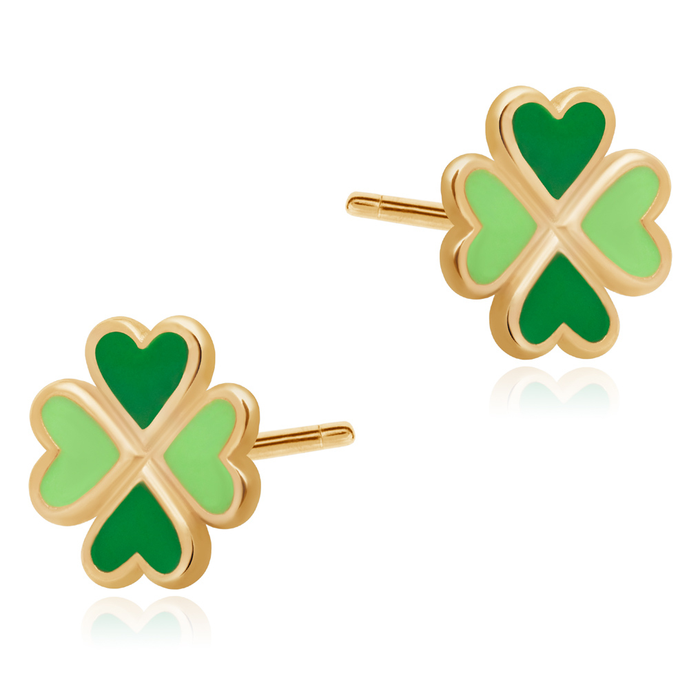 Aretes de oro de 8 quilates Murrano para nieta