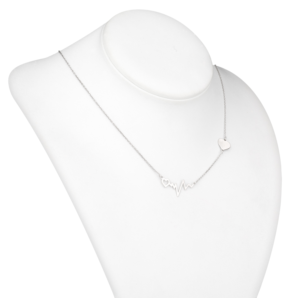 Collar Murrano de Plata Esterlina 925 (milliésimas) Grabado con Corazón para Mujer