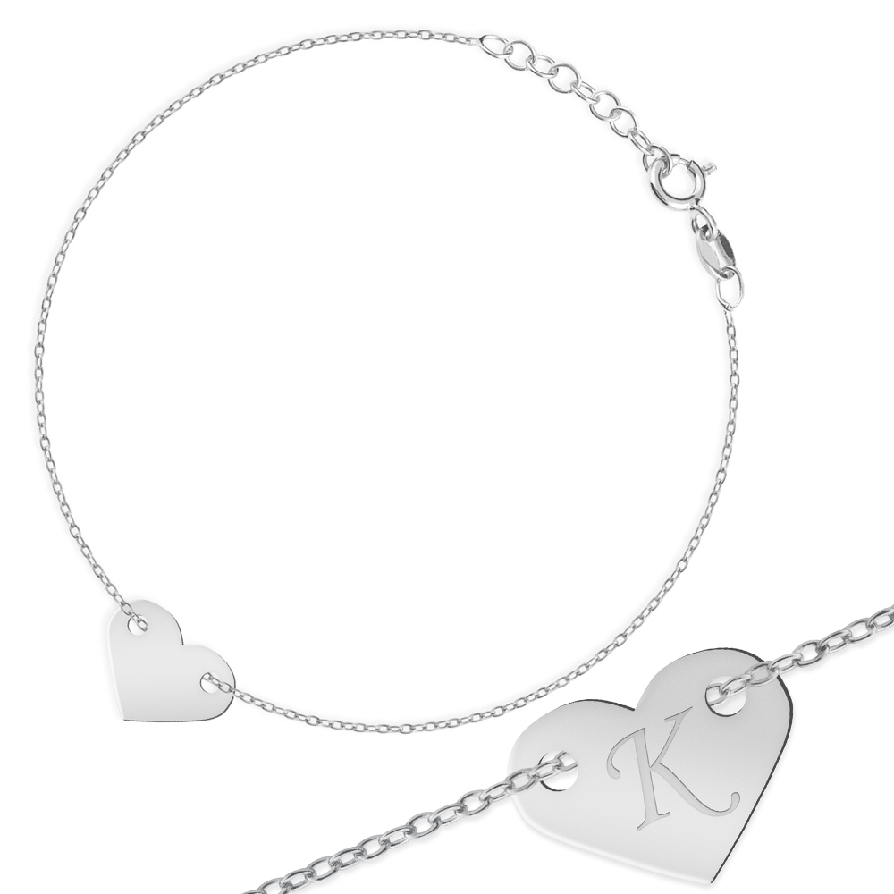 Pulseras de plata de Murrano con grabado para una joven