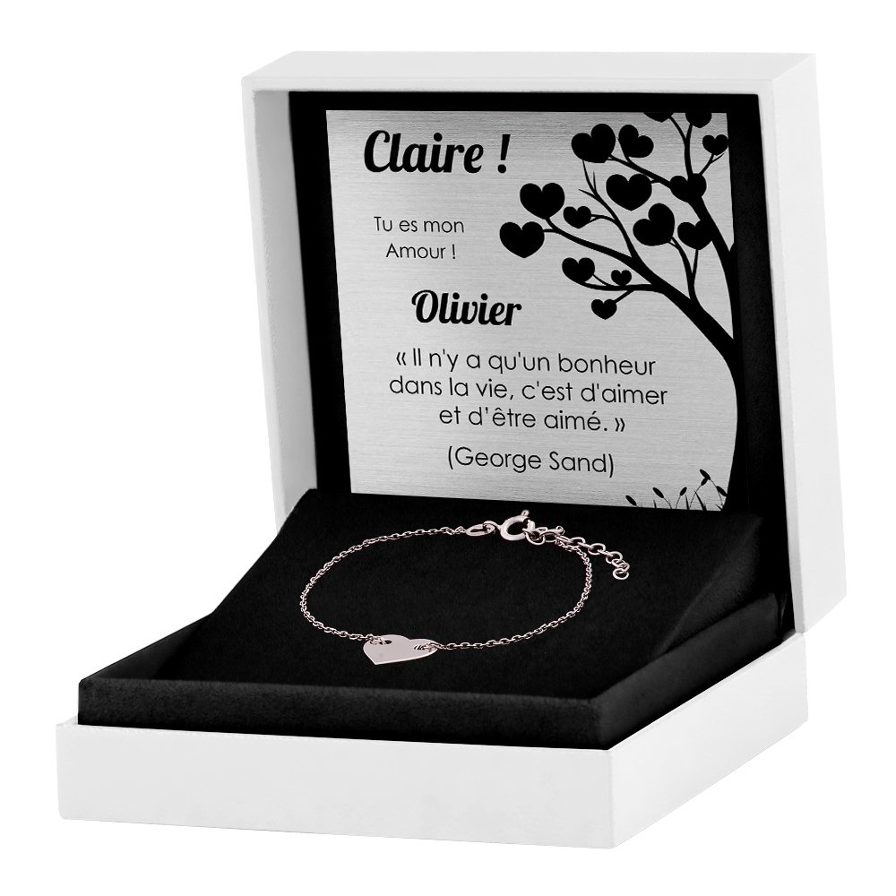 Pulseras de plata de Murrano con grabado para una joven