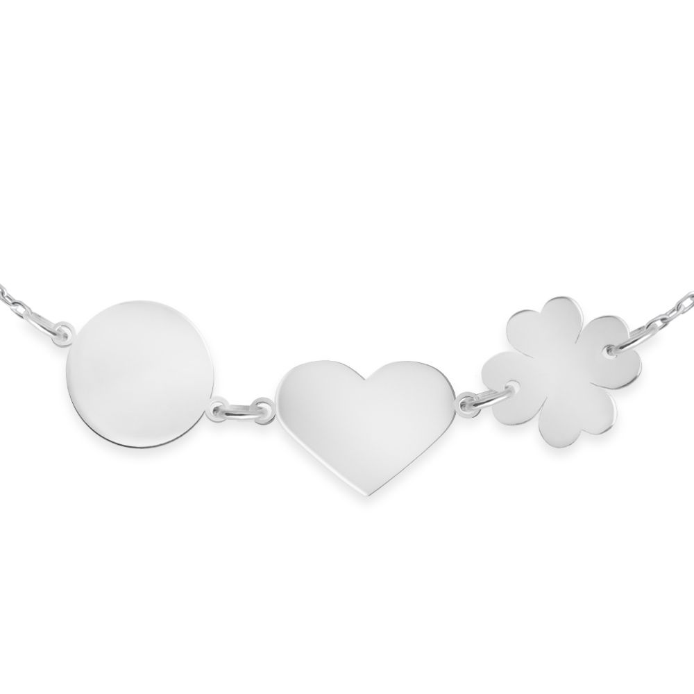 Bracelete de plata sólida Murrano 925 con grabado para mujer