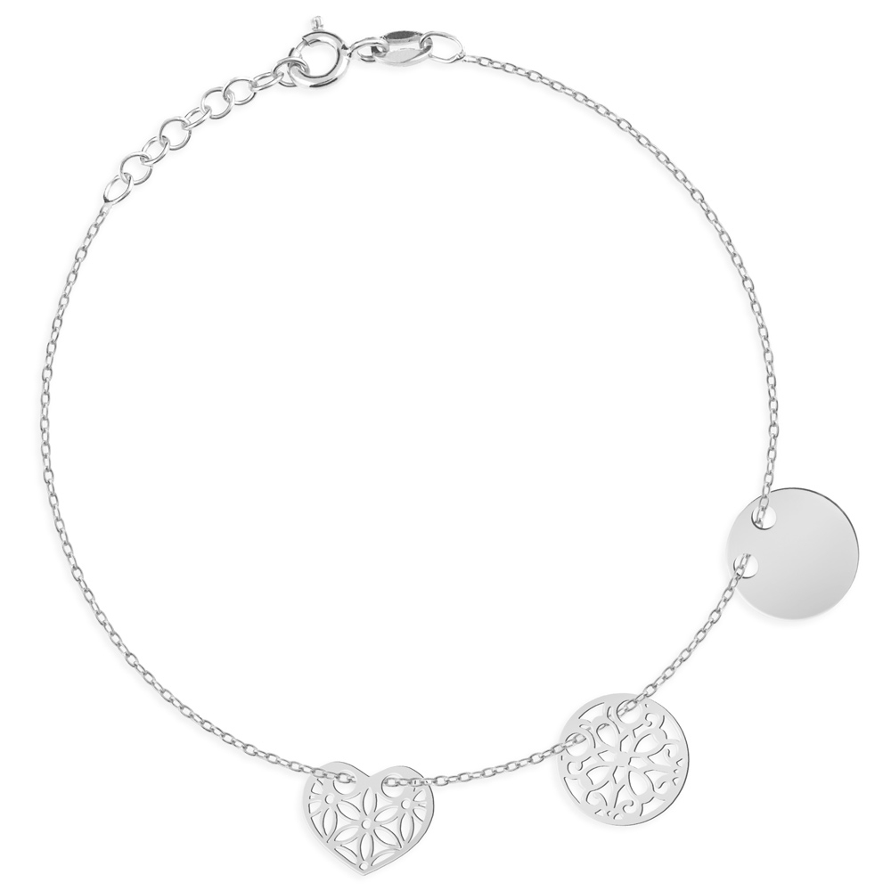 Pulseras de plata de Murrano con grabado para una amiga