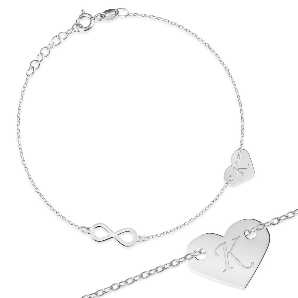 Pulseras de plata Murrano con grabado