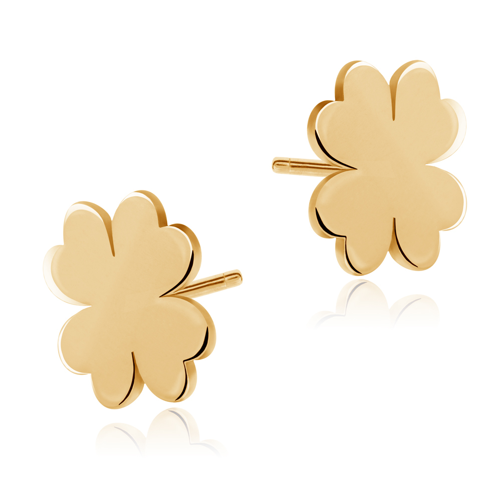 Aretes de plata de ley 925 (milliésimas) chapados en oro para mamá