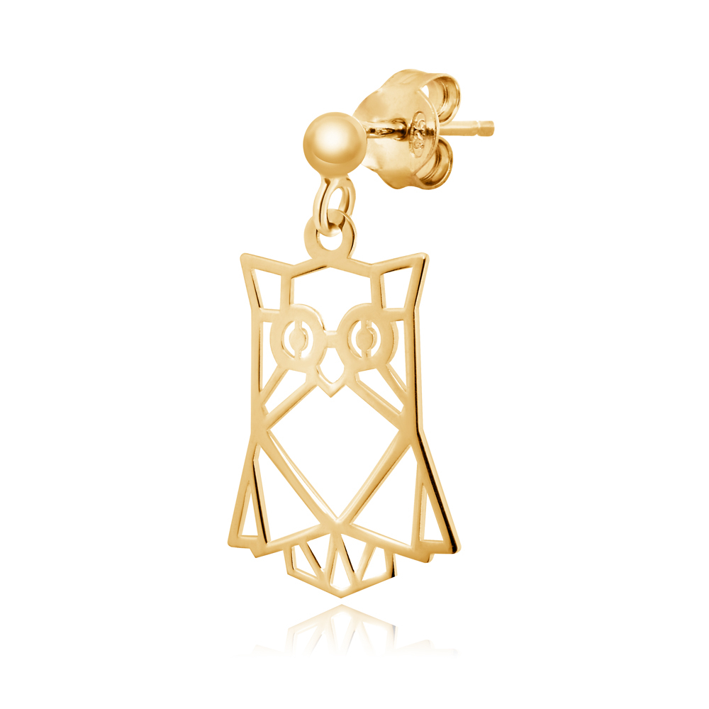 Aretes de plata de ley 925 (milésimas) con baño de oro para mujer